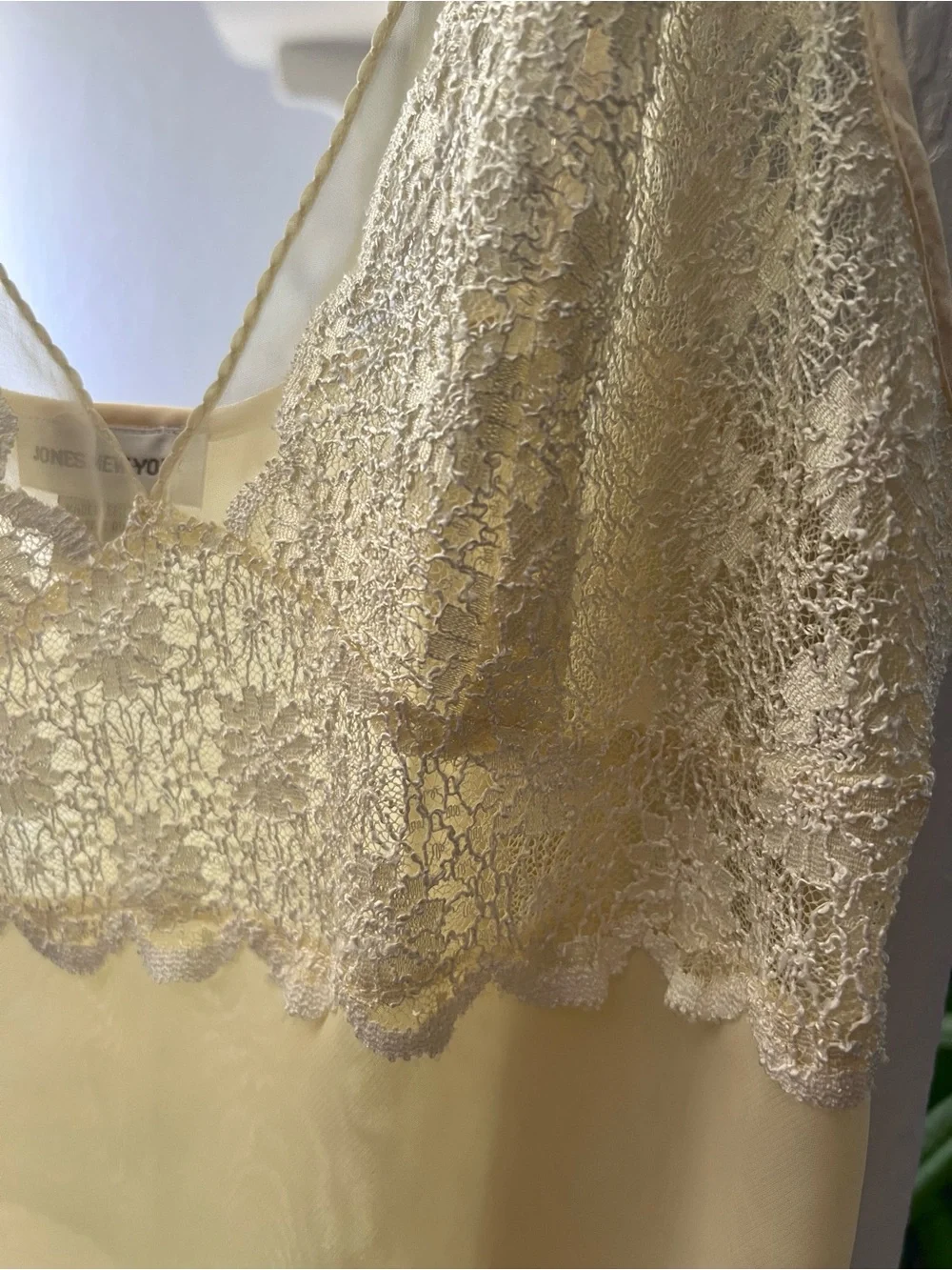 Jones New York Pale Yellow Lace Chemise